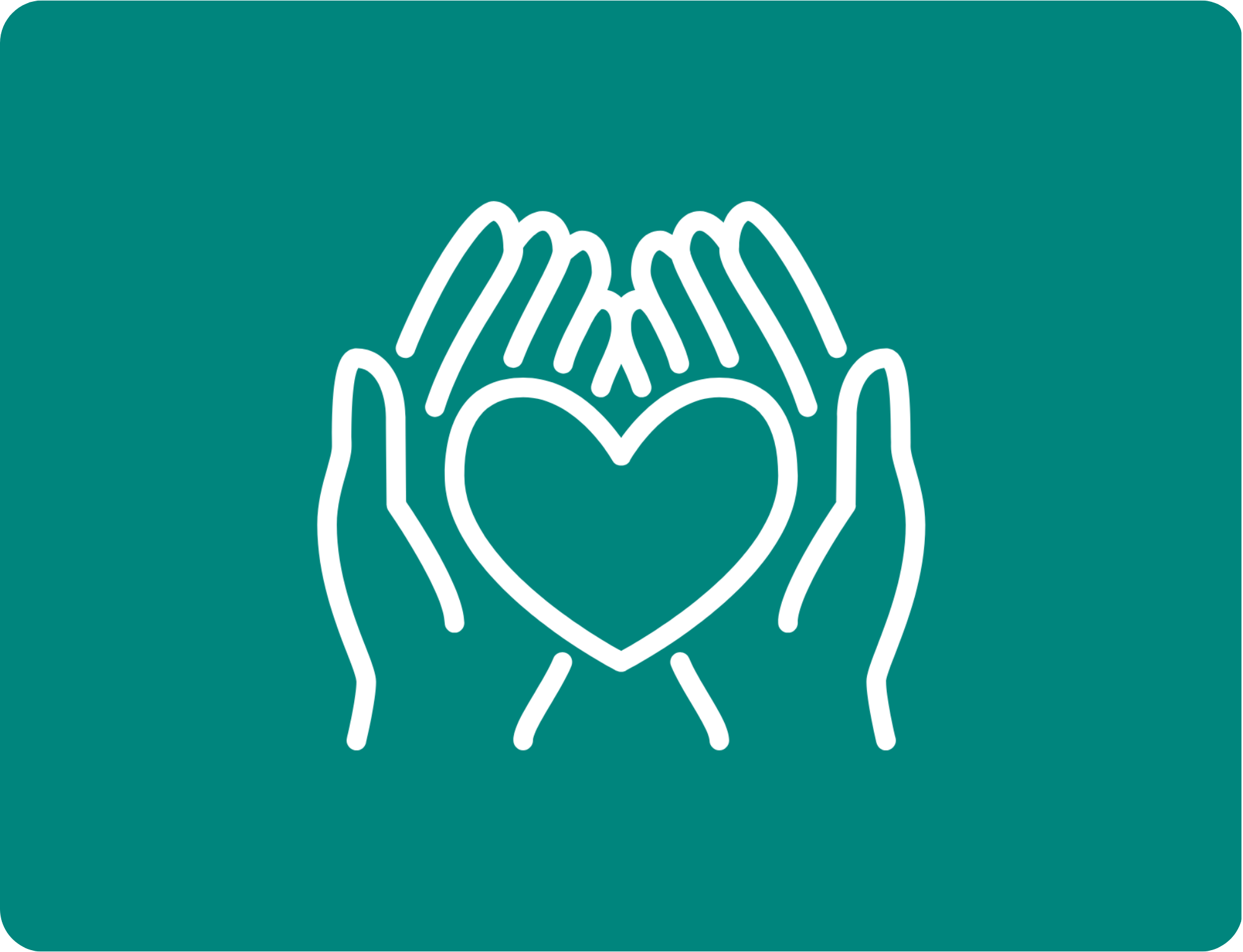 Twee handen houden hart vast - doneren